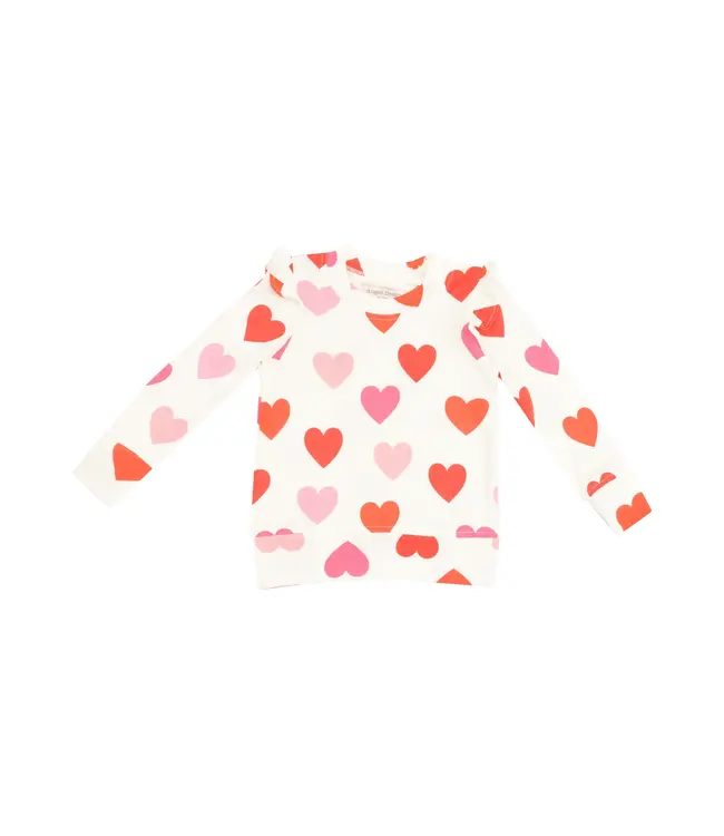 Angel Dear Big Hearts Ruffle Sweatshirt