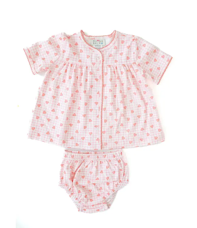 Ruth and Ralph Pink Hearts Layette Set