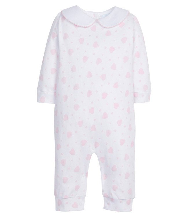 Little English Pink Hearts Printed Playsuit