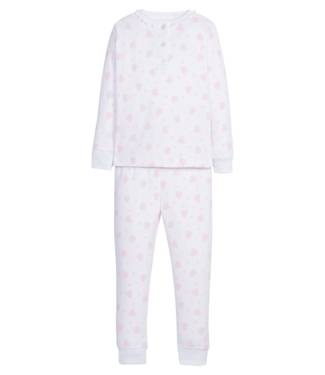 Little English Pink Hearts Ruffled Printed Jammies