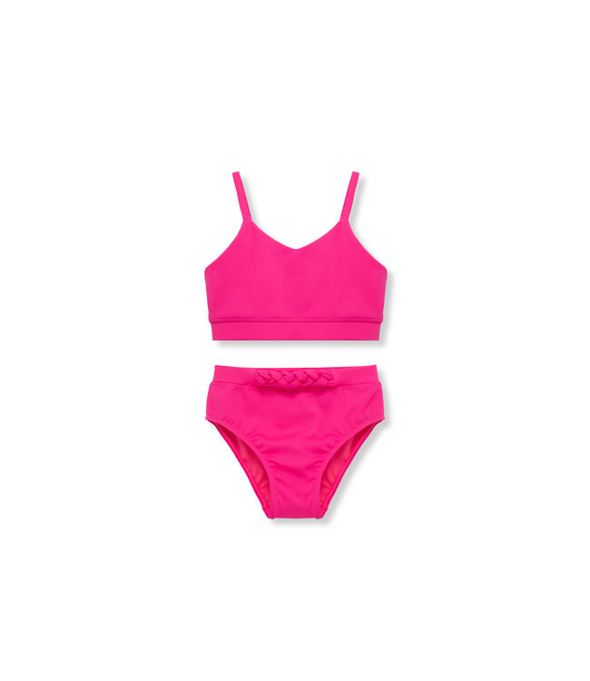 Pink Braided Waist 2 Piece Swimsuit