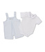 Kissy Kissy Blue/White Baby Bunny Patch Short Overall Set