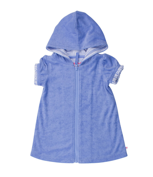 Ruffle Butts Periwinkle Blue Terry Full-Zip Cover Up