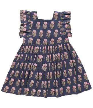 Pink Chicken Navy Flower Drop Elise Dress