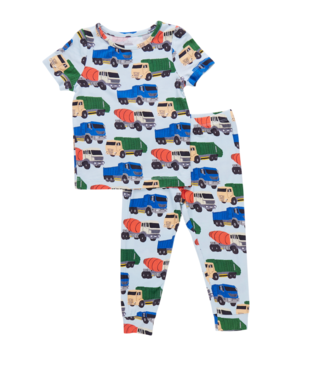 Pink Chicken Dump Trucks Bamboo PJ Set