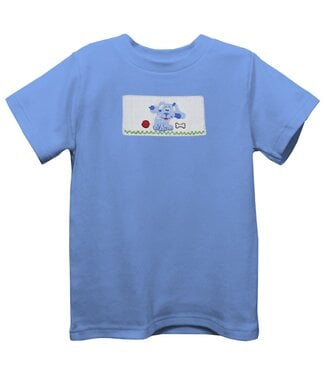 vive la fete Lt. Blue S/S Puppies Smocked Tee