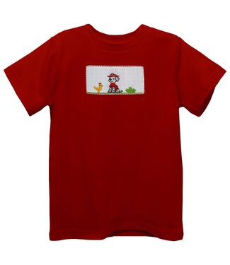 vive la fete Red S/S Pup Smocked Tee