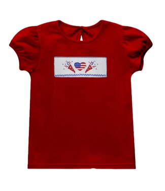 vive la fete Red Puff Sleeve 4th of July Tee