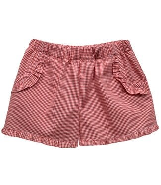 vive la fete Red Gingham Shorts w/Ruffle