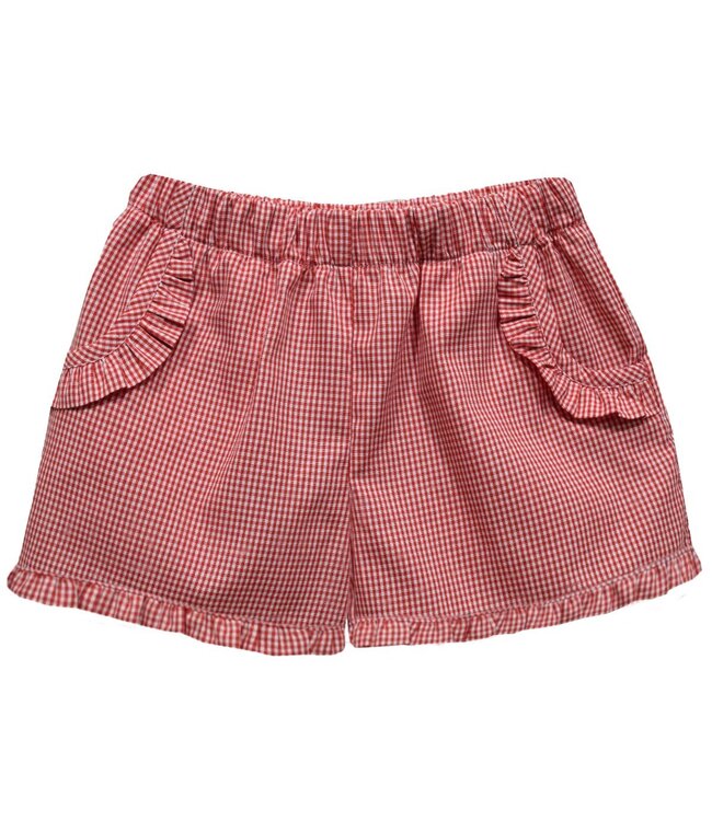 vive la fete Red Gingham Shorts w/Ruffle