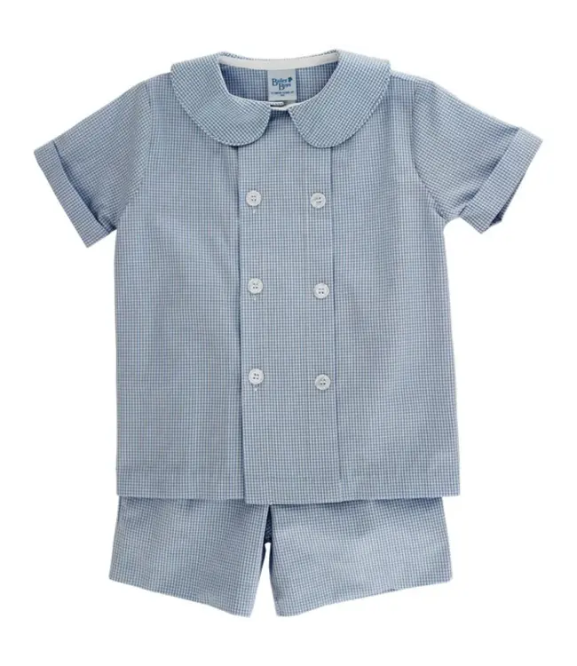 Bailey Boys Blue Micro Check Dressy Short Set
