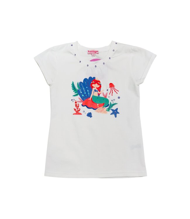 Joyous & Free White Mermaid Shell Tee