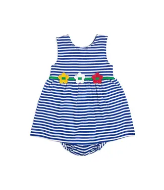 Florence Eiseman Stripe Knit Romper w/Flowers