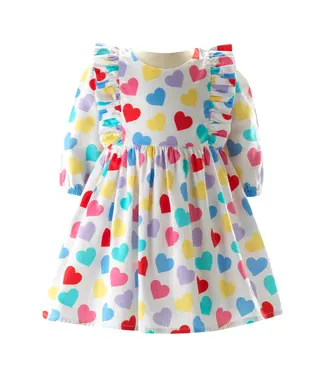Rachel Riley Confetti Heart Frill Dress
