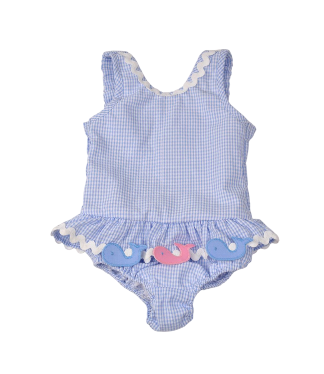 Funtasia Too Blue Whales One Piece Swimsuit