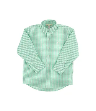 Beaufort Bonnet Kiawah Green Windowpane Dean's List Dress Shirt
