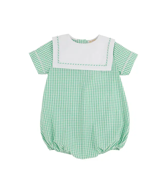 Beaufort Bonnet Kiawah Green/White Windowpane Townes Top Sail Bubble 18-24m
