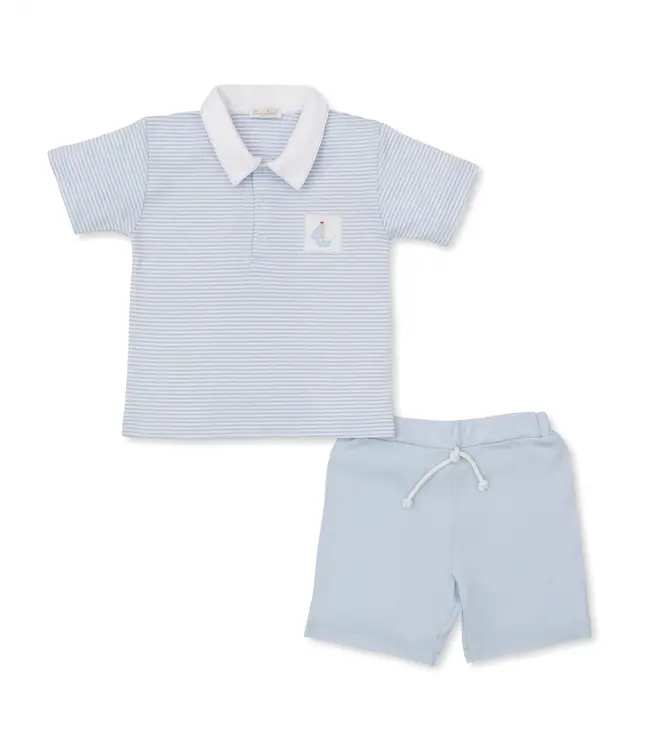 Kissy Kissy Lt. Blue Saturday Regatta Bermuda Set Toddler