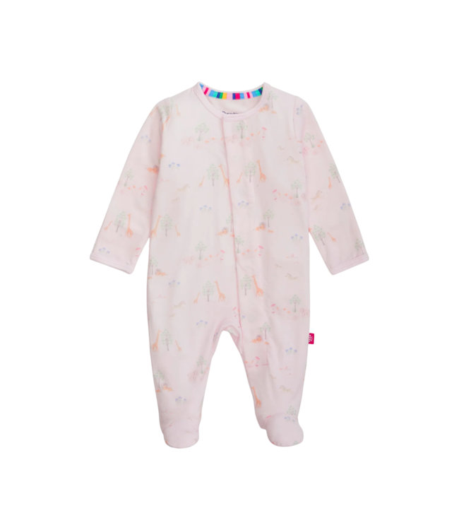 Magnificent Baby Pink Serene Safari Footie