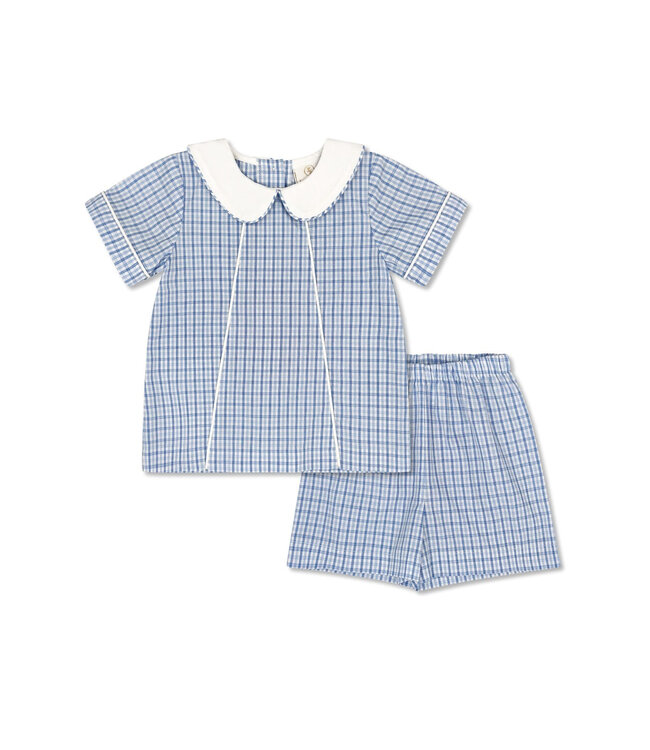Lullaby Set Billings Blue Plaid Adam Short Set