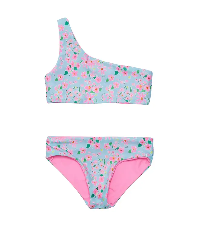 Snapper Rock Daisy Chain One Shoulder Reversible Bikini