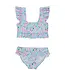 Snapper Rock Blue Daisy Chain Frilled Crop Bikini