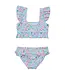 Snapper Rock Blue Daisy Chain Frilled Crop Bikini