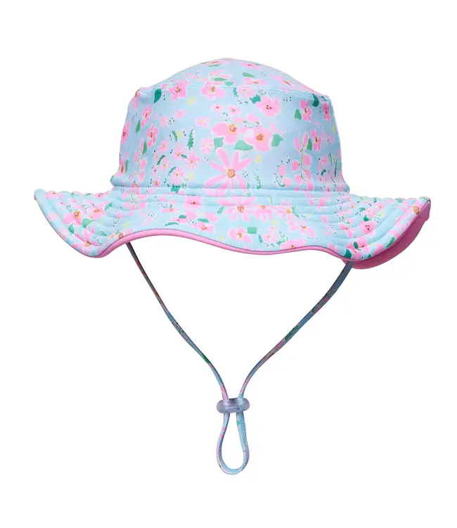 Snapper Rock Blue Daisy Chain Reversible Bucket Hat