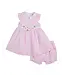 Florence Eiseman Linen Look Stripe Dress w/Flowers and Bloomer