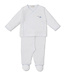 Kissy Kissy White/Blue Premier Elephant Empire Footed Pant Set