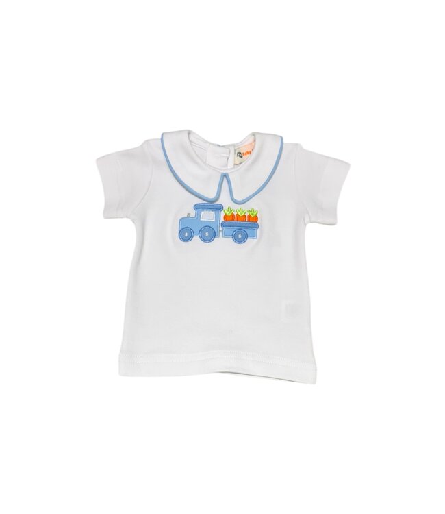 Luigi Lt. Sky Blue/White Train w/Carrots S/S Top