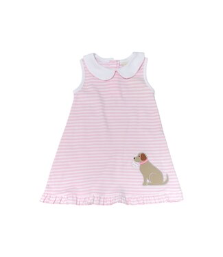 Luigi Lt. Pink/White Sleeveless Dress-Dog w/Baseball