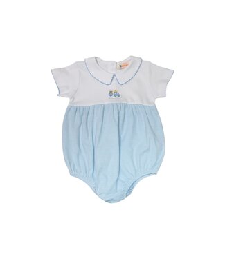 Luigi Baby Blue/White Bubble Onesie w/Train