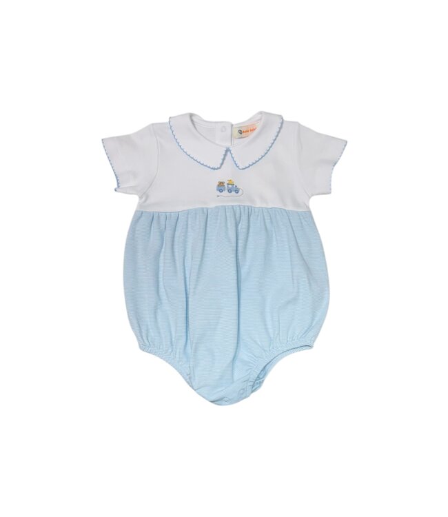 Luigi Baby Blue/White Bubble Onesie w/Train