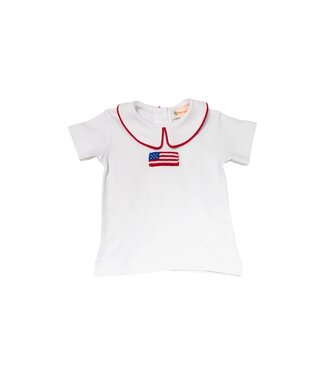 Luigi White/Red American Flag S/S Top
