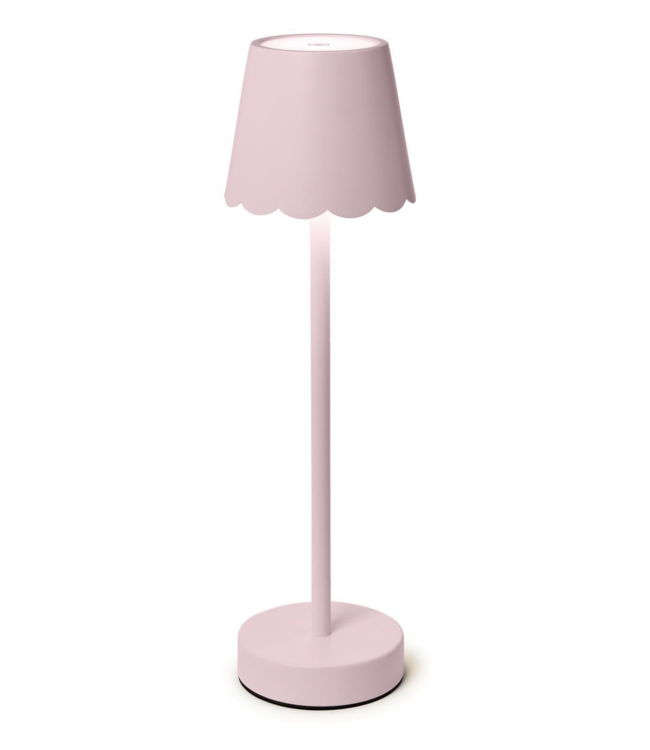 LED Table Lamp with Scalloped Edge Shade