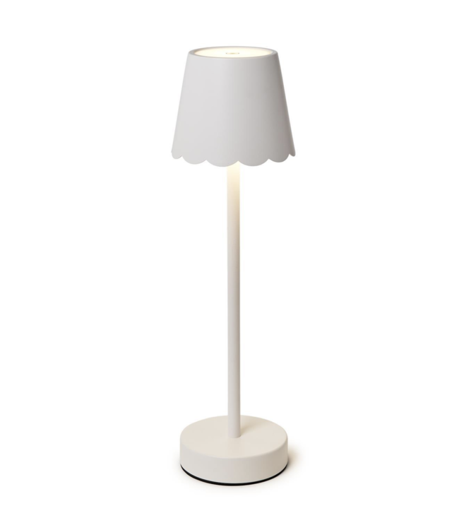 LED Table Lamp with Scalloped Edge Shade