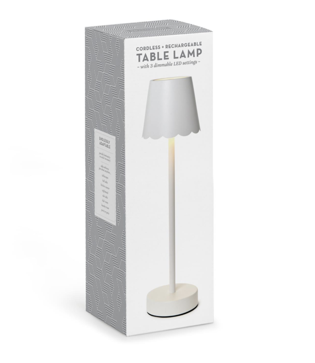 LED Table Lamp with Scalloped Edge Shade