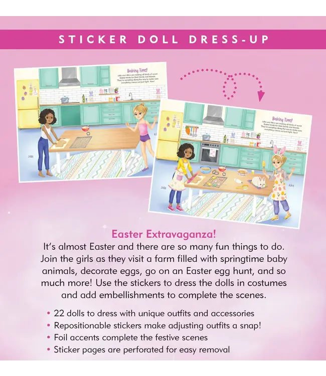 Peter Pauper Press Sticker Doll Dress Up Easter Fun