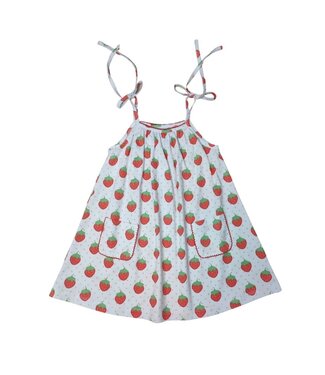 Strawberry Knit Tie Shoulder Sundress