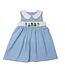 Blue/White Stripe Smocked Princess Sleeveless Dress