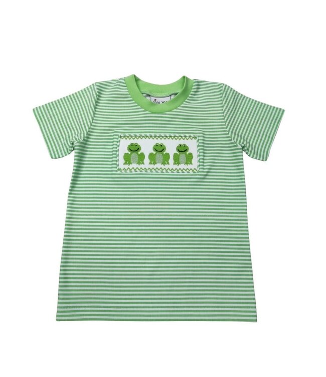 Green/White Smocked Frog Shirt