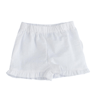 Funtasia Too White Seersucker Ruffle Shorts