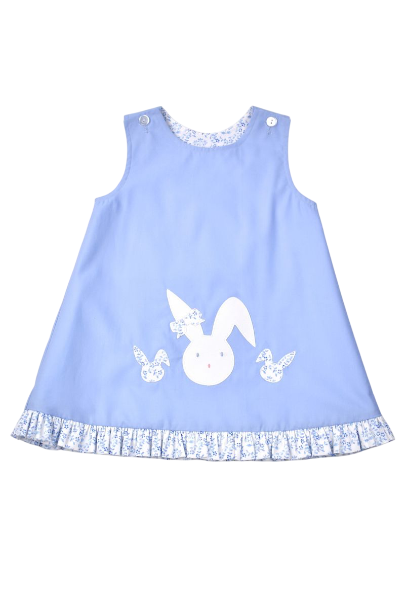 Little English Printed Jammies, Blue Bunnies main image 1