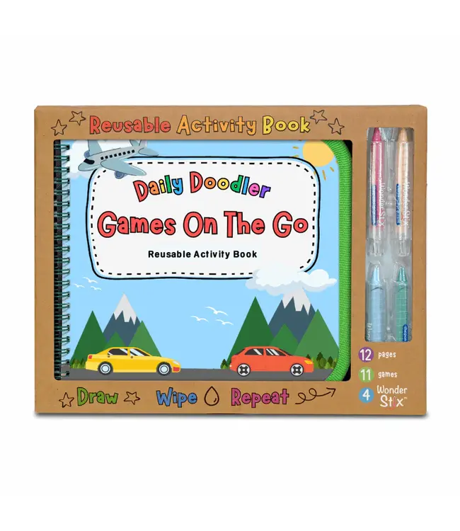 The Pencil Grip Daily Doodler Games on the Go Travel Book