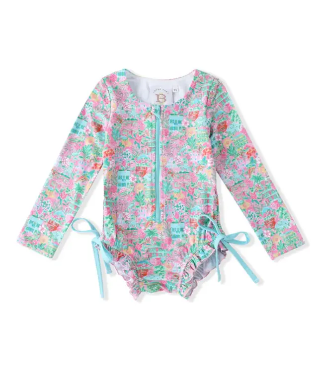 Swoon Baby Clothing Pink Rainbow Row L/S One Pc. Swimsuit