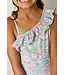 Swoon Baby Clothing Pink Rainbow Row One Shoulder One Pc. Swimsuit