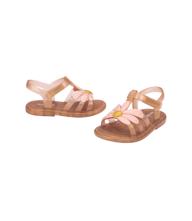 Mini Melissa Pearlish Brown/Pink Bloomy Sandal