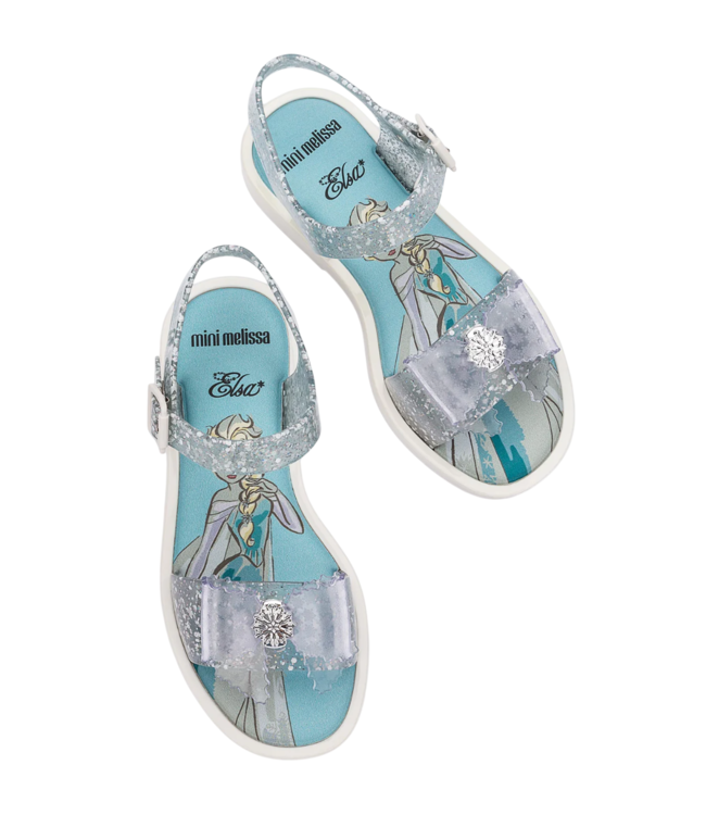 Mini Melissa Glitter Clear/White Mar Sandal Elsa