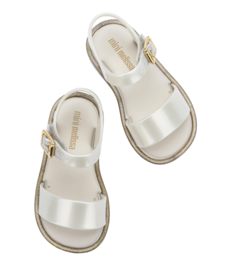 Mini Melissa White Glitter Mar Sandal III